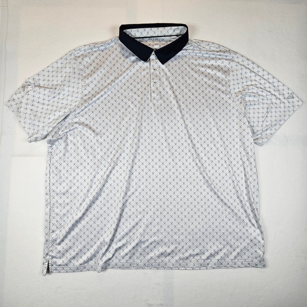 Lot of 3 MAELREG Performance Golf Polo Shirts Mens 5XL Plaid Stripe Crosshatch - Picture 5 of 10